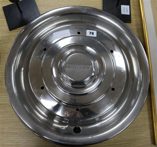 A set of four Bentley car wheel hubs diameter 42.5cm